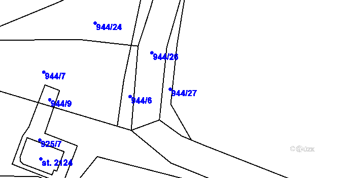 Parcela st. 944/27 v KÚ Vlašim, Katastrální mapa