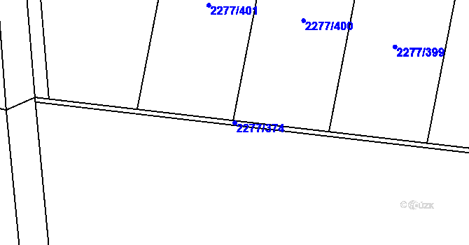 Parcela st. 2277/374 v KÚ Vlašim, Katastrální mapa