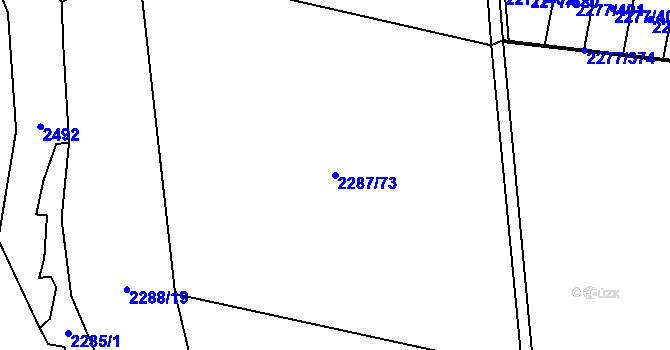 Parcela st. 2287/73 v KÚ Vlašim, Katastrální mapa