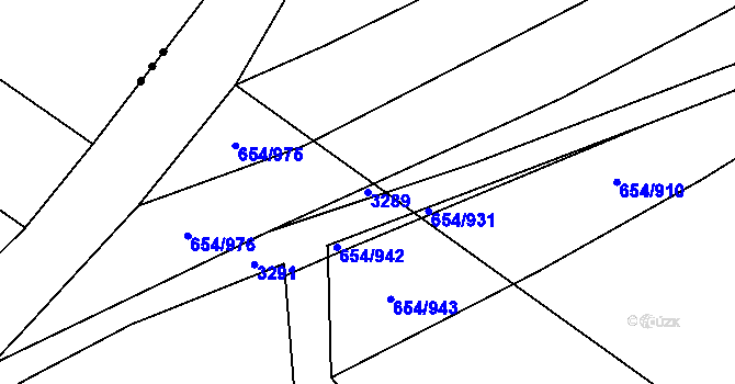 Parcela st. 3289 v KÚ Vlašim, Katastrální mapa