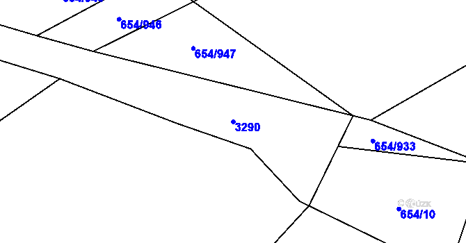 Parcela st. 3290 v KÚ Vlašim, Katastrální mapa
