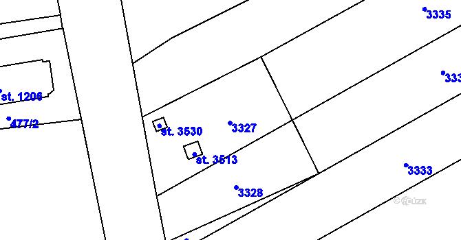 Parcela st. 3327 v KÚ Vlašim, Katastrální mapa