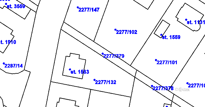 Parcela st. 2277/379 v KÚ Vlašim, Katastrální mapa