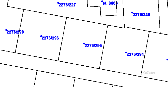 Parcela st. 2276/295 v KÚ Vlašim, Katastrální mapa