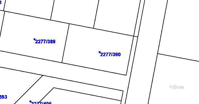 Parcela st. 2277/390 v KÚ Vlašim, Katastrální mapa