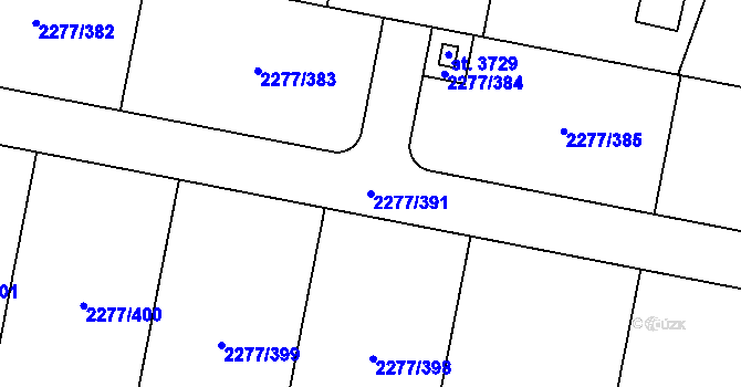 Parcela st. 2277/391 v KÚ Vlašim, Katastrální mapa