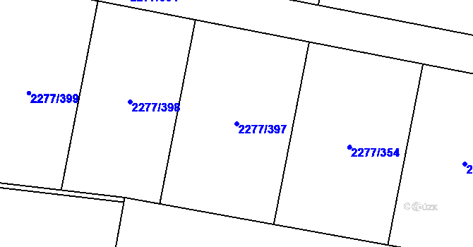 Parcela st. 2277/397 v KÚ Vlašim, Katastrální mapa