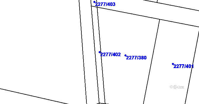 Parcela st. 2277/402 v KÚ Vlašim, Katastrální mapa