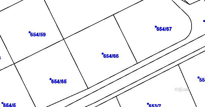 Parcela st. 654/66 v KÚ Vlašim, Katastrální mapa