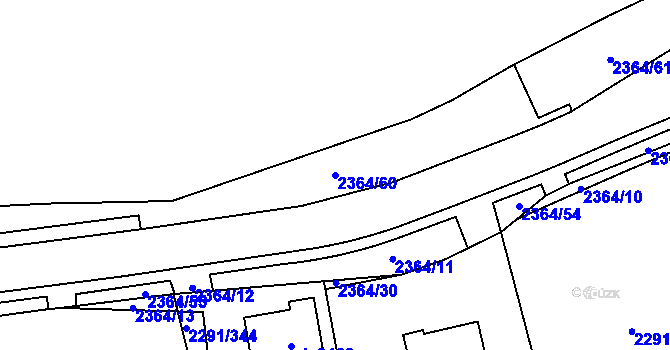Parcela st. 2364/60 v KÚ Vlašim, Katastrální mapa