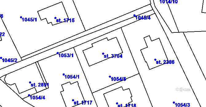 Parcela st. 3704 v KÚ Vlašim, Katastrální mapa