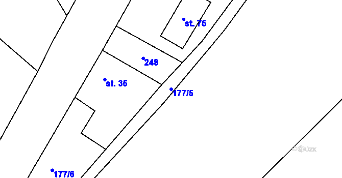 Parcela st. 177/5 v KÚ Jarkovice, Katastrální mapa