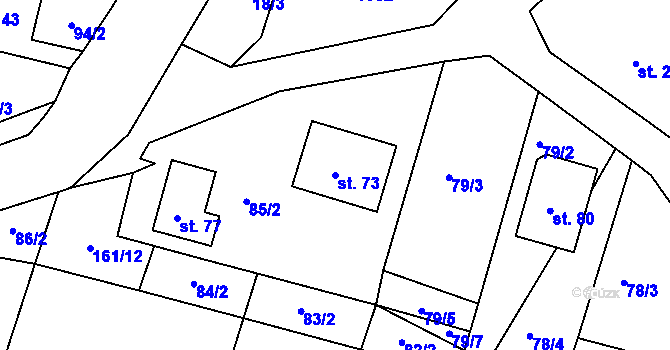 Parcela st. 73 v KÚ Vlčatín, Katastrální mapa