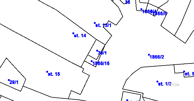 Parcela st. 30/1 v KÚ Vlčatín, Katastrální mapa