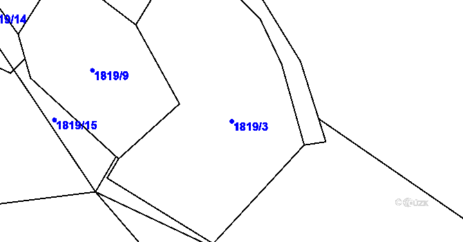 Parcela st. 1819/3 v KÚ Vlčatín, Katastrální mapa