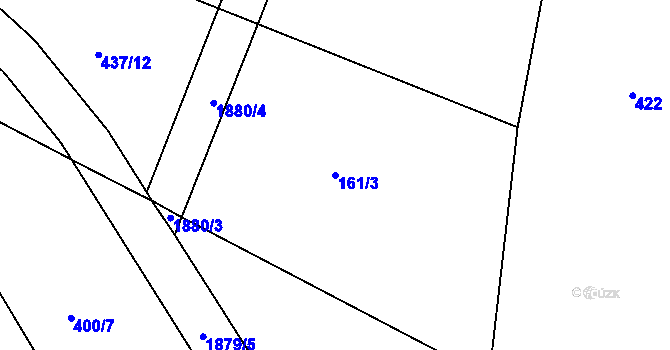 Parcela st. 161/3 v KÚ Vlčatín, Katastrální mapa