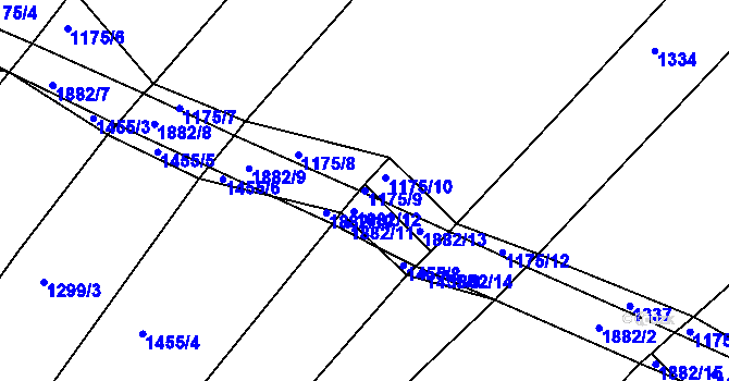 Parcela st. 1175/9 v KÚ Vlčatín, Katastrální mapa