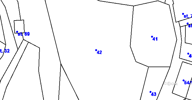 Parcela st. 42 v KÚ Vlčetín, Katastrální mapa
