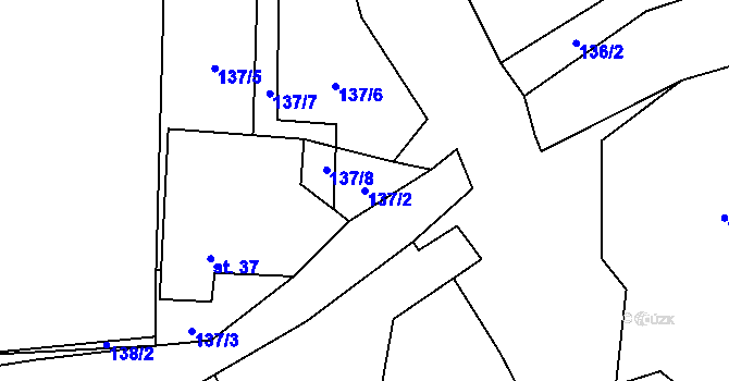 Parcela st. 137/2 v KÚ Vlčetín, Katastrální mapa