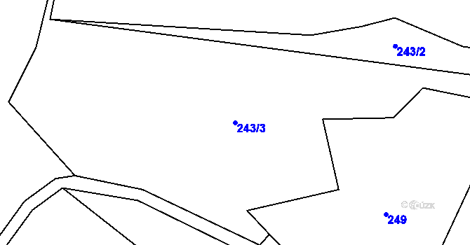 Parcela st. 243/3 v KÚ Vlčetín, Katastrální mapa