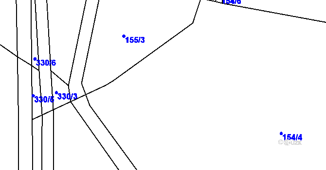 Parcela st. 155/9 v KÚ Vlčetín, Katastrální mapa
