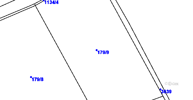 Parcela st. 179/9 v KÚ Vlčetín, Katastrální mapa