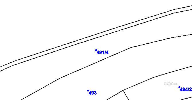 Parcela st. 491/4 v KÚ Vlčetín, Katastrální mapa