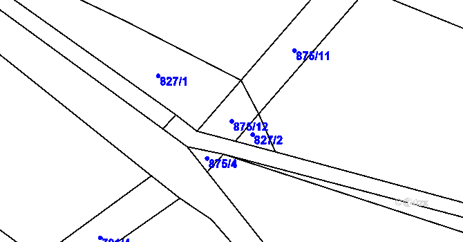 Parcela st. 875/12 v KÚ Vlčetín, Katastrální mapa
