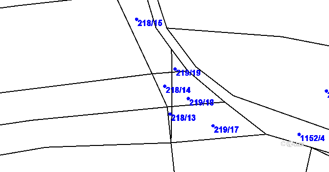Parcela st. 218/14 v KÚ Vlčeves, Katastrální mapa