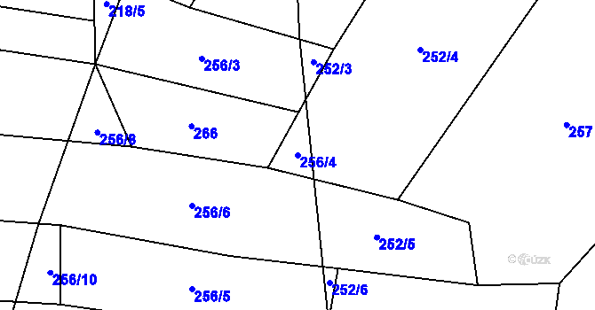 Parcela st. 256/4 v KÚ Vlčeves, Katastrální mapa