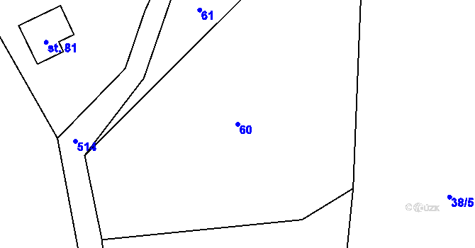 Parcela st. 60 v KÚ Vlčí, Katastrální mapa