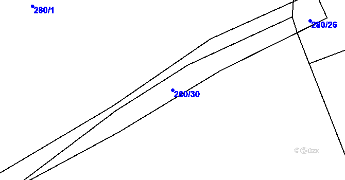 Parcela st. 280/30 v KÚ Vlčí, Katastrální mapa
