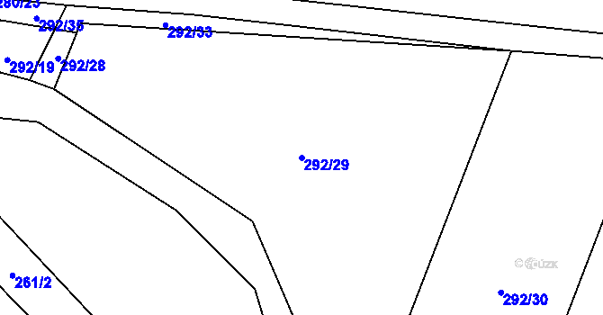 Parcela st. 292/29 v KÚ Vlčí, Katastrální mapa