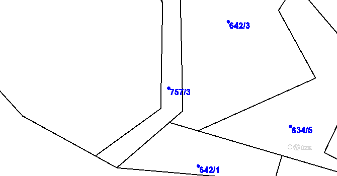 Parcela st. 757/3 v KÚ Heřmaničky u Dobranova, Katastrální mapa
