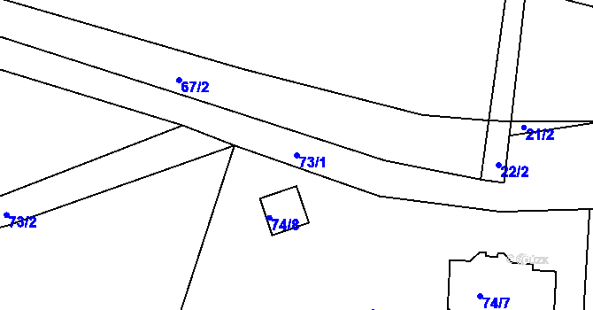 Parcela st. 73/1 v KÚ Vlčí Důl, Katastrální mapa