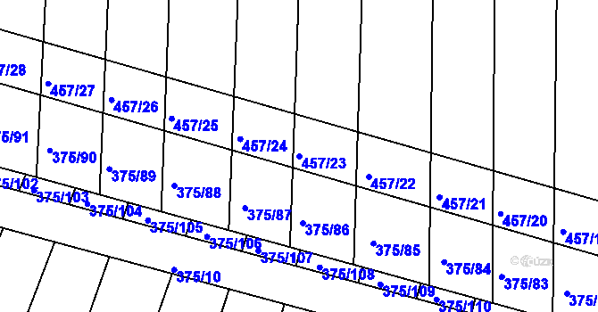 Parcela st. 457/23 v KÚ Vlčí Habřina, Katastrální mapa