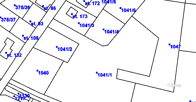 Parcela st. 344/23 v KÚ Vlčí Habřina, Katastrální mapa