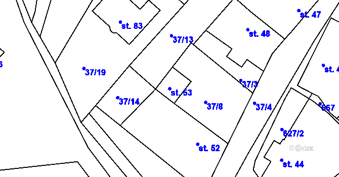 Parcela st. 53 v KÚ Vlčí Pole, Katastrální mapa