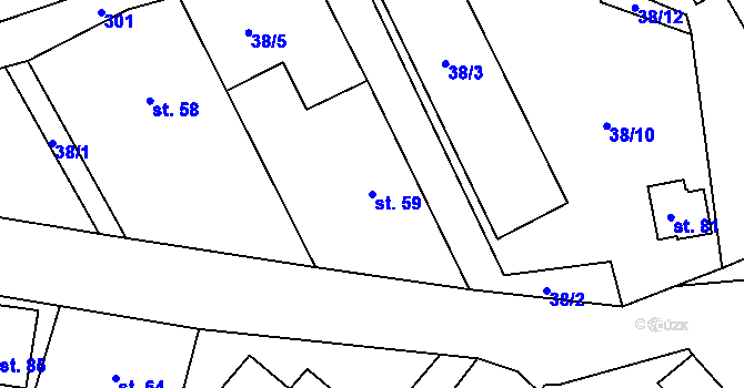 Parcela st. 59 v KÚ Vlčí Pole, Katastrální mapa