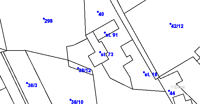 Parcela st. 73 v KÚ Vlčí Pole, Katastrální mapa