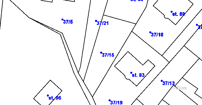 Parcela st. 37/15 v KÚ Vlčí Pole, Katastrální mapa