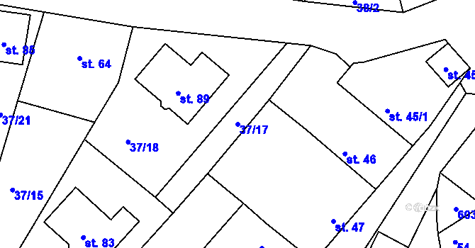Parcela st. 37/17 v KÚ Vlčí Pole, Katastrální mapa