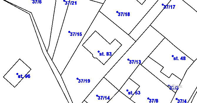 Parcela st. 83 v KÚ Vlčí Pole, Katastrální mapa