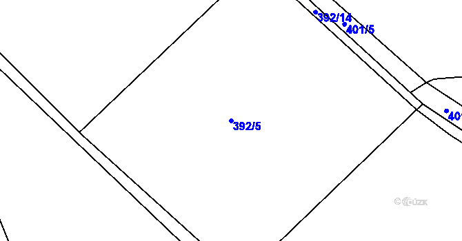 Parcela st. 392/5 v KÚ Vlčí Pole, Katastrální mapa