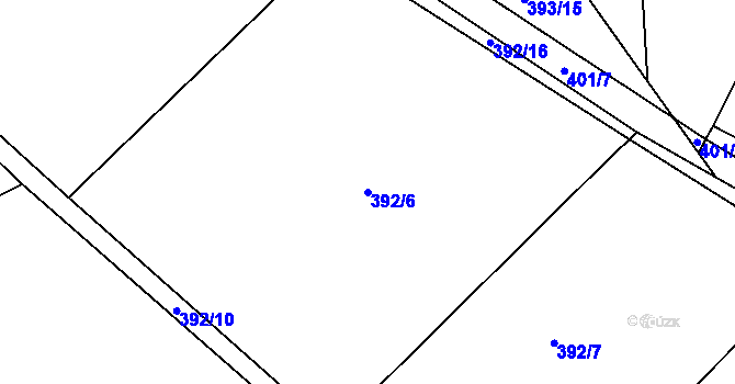 Parcela st. 392/6 v KÚ Vlčí Pole, Katastrální mapa