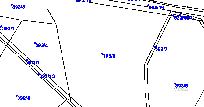Parcela st. 393/6 v KÚ Vlčí Pole, Katastrální mapa