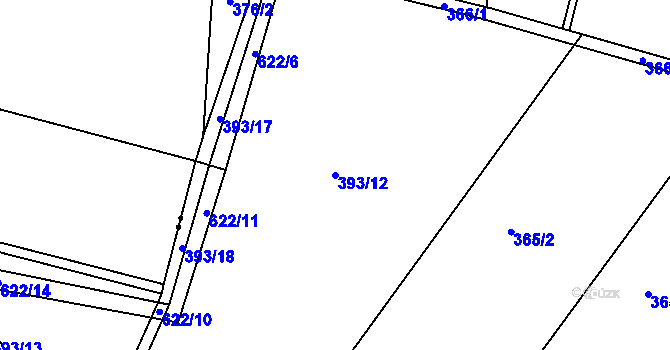 Parcela st. 393/12 v KÚ Vlčí Pole, Katastrální mapa