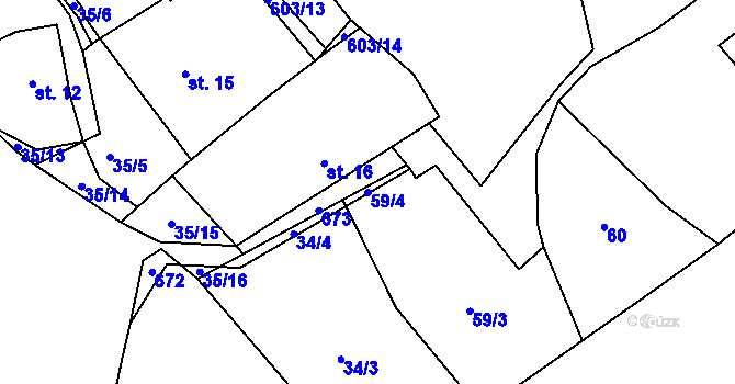 Parcela st. 59/4 v KÚ Vlčí Pole, Katastrální mapa