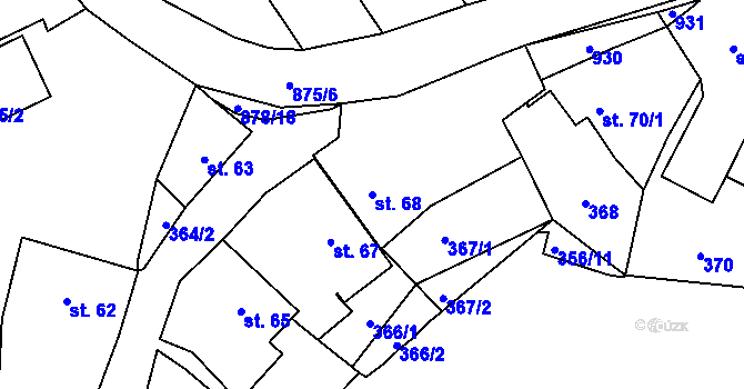 Parcela st. 68 v KÚ Vlčice u Blovic, Katastrální mapa