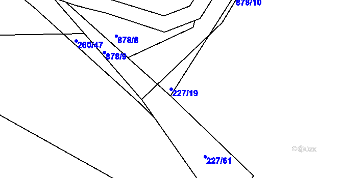 Parcela st. 227/19 v KÚ Vlčice u Blovic, Katastrální mapa